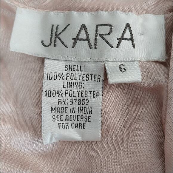 NWT@$280! JKARA! CHAMPAGNE BEIGE & ELABORATE SILBER BEADING FULL LGTH GOWN! SZ 6 - Picture 9 of 12